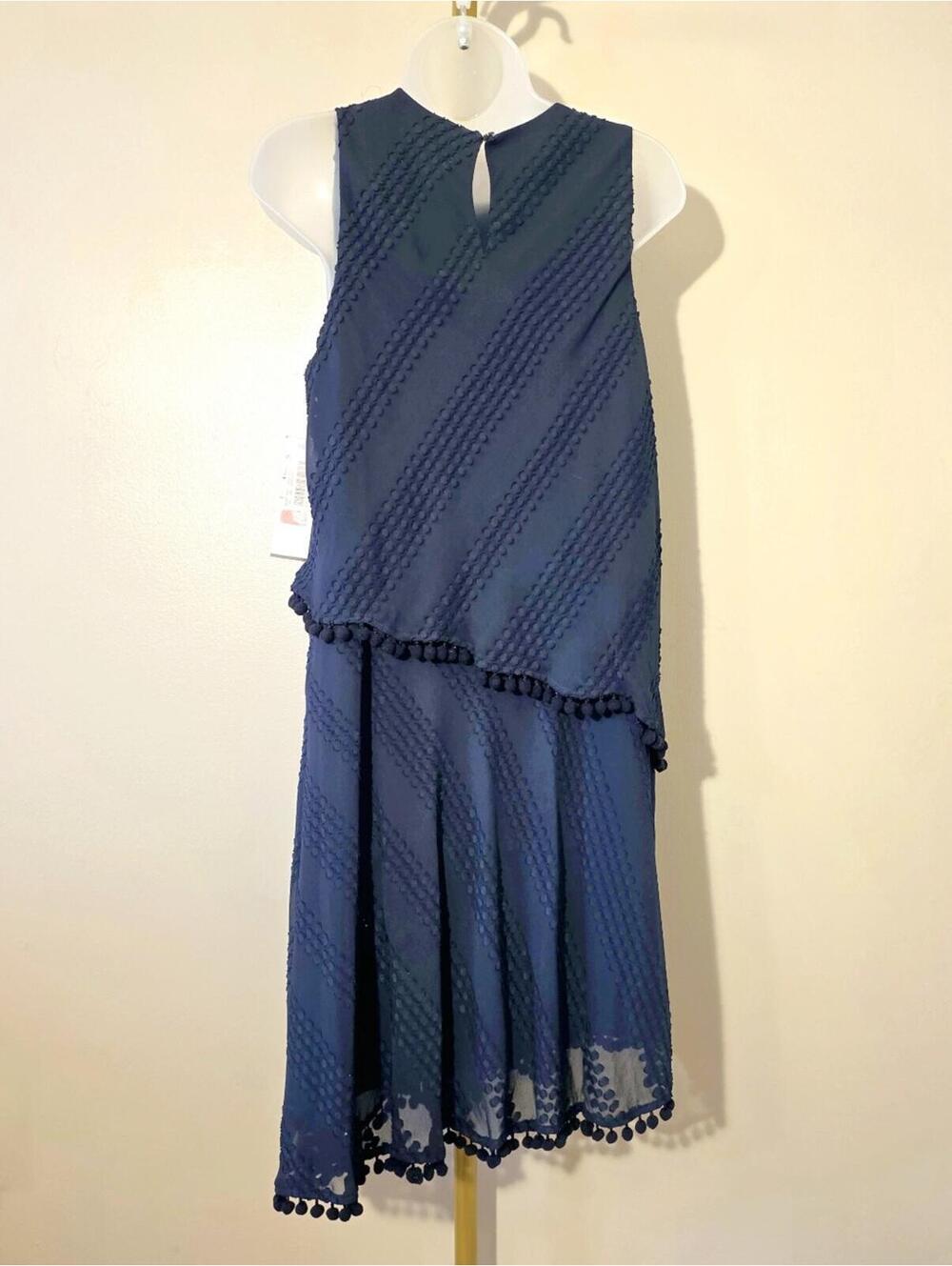London Times Lagenlook Navy Asymmetrical Dress sz 10 - Picture 7 of 7